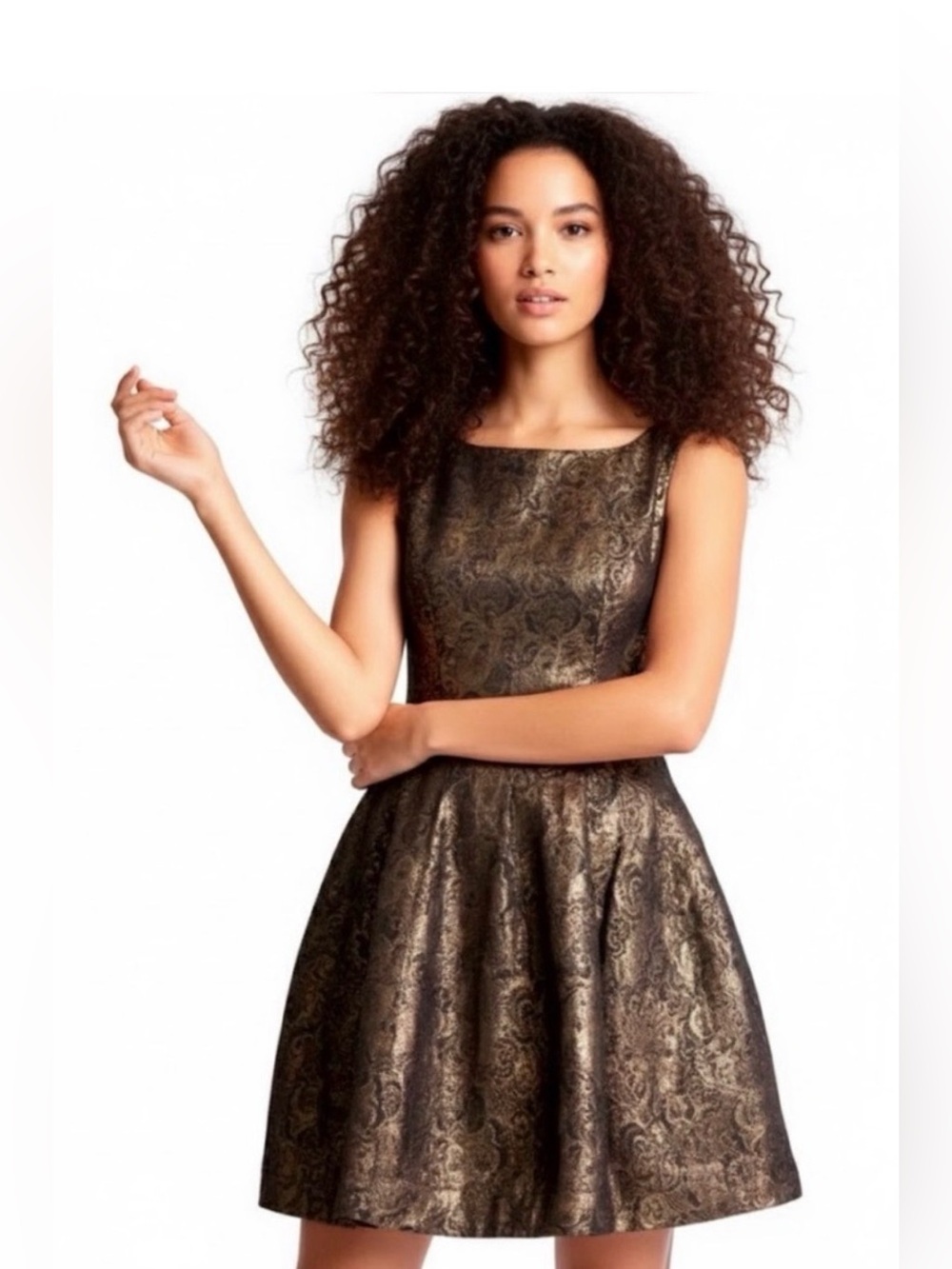 Halston Heritage Black & Gold Dress